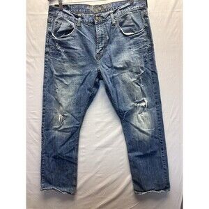 American Eagle Jeans Mens Size 36x34 Blue Classic Boot Cut Distressed Core Flex